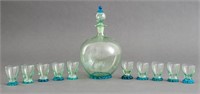 Murano Art Glass Liqueur Set, 11 Pieces