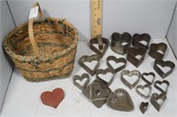 Basket with 20th century cookie cutters