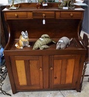 Early American Pine Dry Sink with 3 drawer backspl
