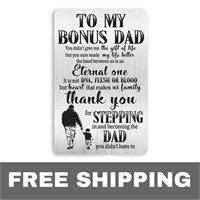NEW Best Stepdad Gifts Metal Wallet Inserts Card