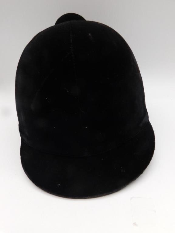 BLACK RIDING CAP EQUESTRIAN VINTAGE ANTIQUE