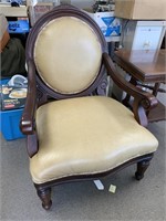 OVERSIZED LEATHER ARM CHAIR - 31 X 30 X 42.5 “