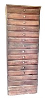 Industrial 15-Drawer Wooden Cabinet