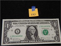 2017-A US $1 Trinary Note (only 3 numbers in S/N)