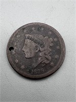 1838 Large Cent w/ Hole
