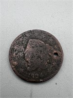 1824 Large Cent w/ Hole