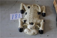 WELCOME COW SIGN, RESIN