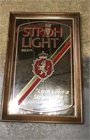 Stroh Light beer mirror