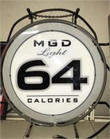 MGD light 64 beer sign