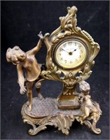 Antique Victorian Cast  New Haven Cherubs Clock