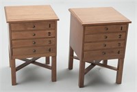 Matching pair of 4-drawer Collectors Cabinets