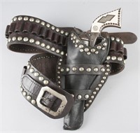 Wild West Style double loop spotted Holster Rig