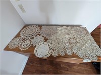 Early 1900s Hand Tatted Doilies & Table Runners