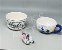 Delft - bowl, coffee mug & mini shoes