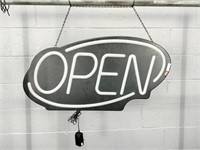 Electric Wall Hanging Open Sign - Powers Up