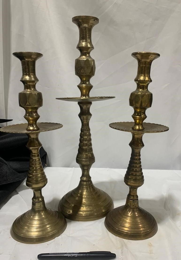 Vintage Brass Candle Holders