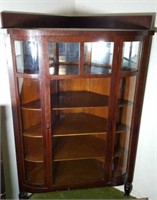 Antique Mission Style Corner Curio