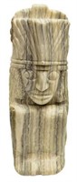 CARVED STONE PRE-COLUMBIAN STYLE FIGURE, 21"H