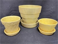 VTG McCoy Pottery Yellow Flower/Plant Pots