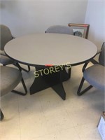 4' Round Grey Meeting Table