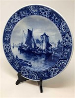 Delft Harbor Scene Decorative Plate 11.25 in