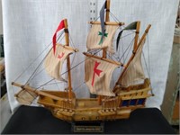 1492 Santa Maria Sail boat ship model WOOD