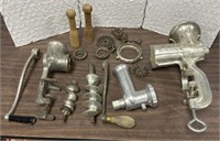 Misc lot of meat grinders and parts
