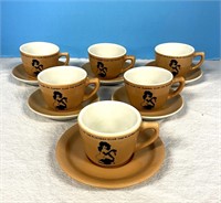 Six (6) Playboy Club Cups & Saucers