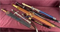 Group of six decorative swords