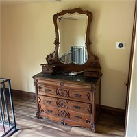 Antique Marble Top Dresser- As Is