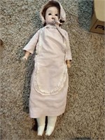 German doll with leather arms & legs, all