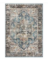 LUXE WEAVERS Moroccan Floral Vintage Blue 8x10