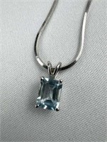 925 Silver Blue Stone Necklace