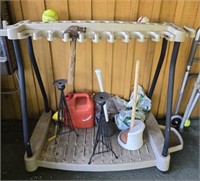 Yard tools holder and contents