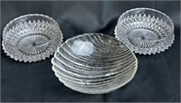 Shell Footed & Round Glass Bowls