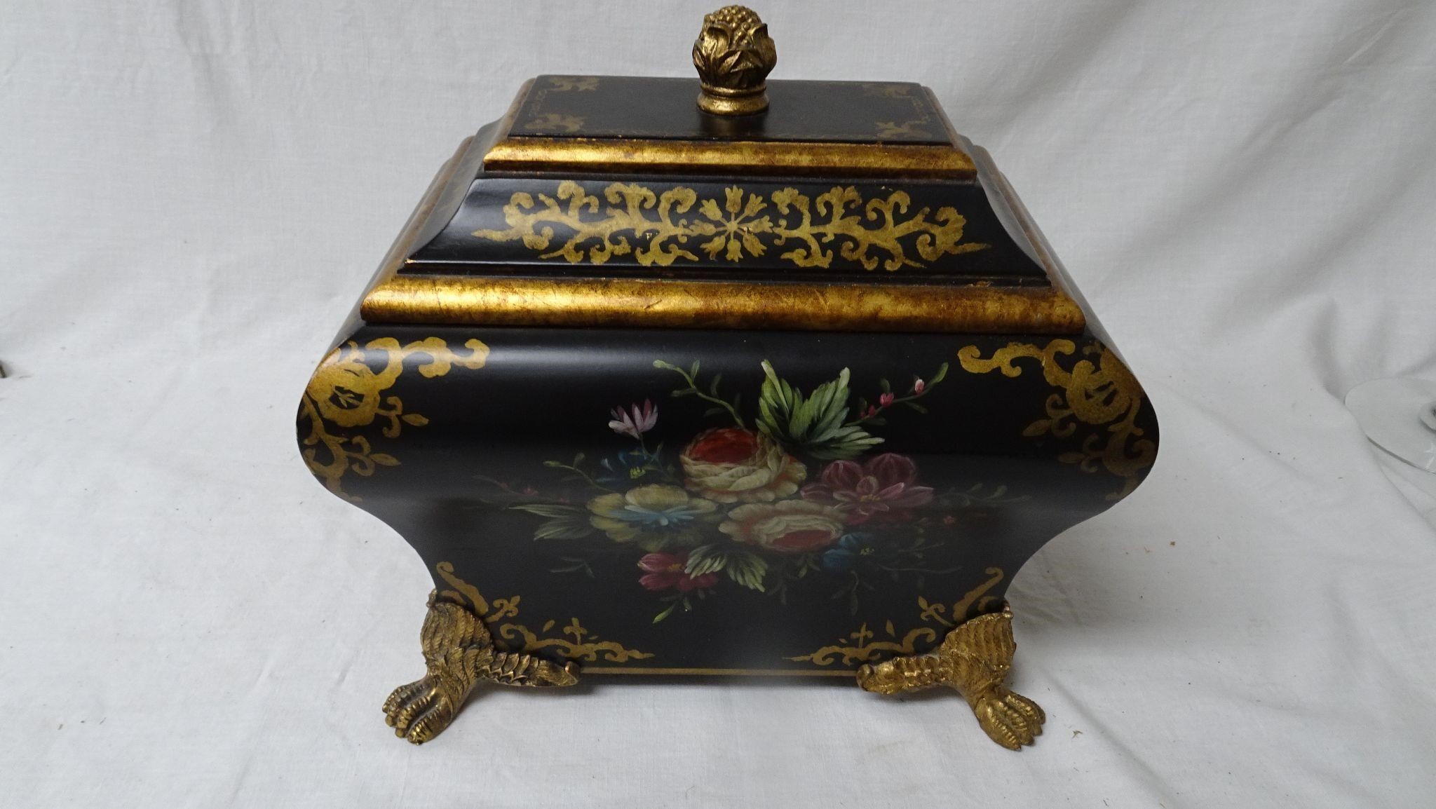 Black detailed painted Jewelry Box
