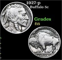 1927-p Buffalo Nickel 5c Grades f+