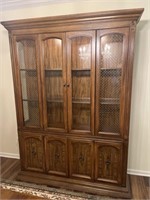 Mid Century Singer Furniture Lighted China Cabinet