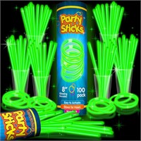 Green Glow Sticks 100pk - 8 Inch  PartySticks