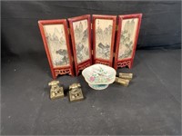 Chinese Brass Seal Guardian Lions