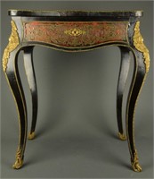 Ornate European Bronze and Boulle Ebonized Table