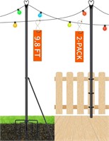 String Light Pole - Steel  Outdoor Use  2 Pack