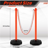 Orange Barrier  6.6ft Chain  4 Cones