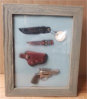 Miniature Knife & Cap Gun Shadow Box