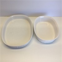 2 Corning Ware White Oval Bowl Oven & Microwave