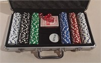 Poker Chips & More In Metal Case