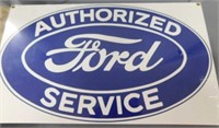 Ford Authorized Service porcelain sign, 18 x 11