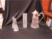 Four pieces of contemporary crystal:  11" high