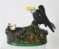 Eagle & Eagletts Cast Iron Mechanical Coin Bank