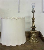 Gold colored lamp with mix matched shade